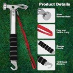 Aluminum 3-in-1 Camping Tent Hammer & Stake Puller