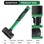 BUSKPOK 3LB Dead Blow Hammer with Steel Shot