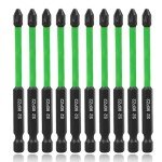 10-Piece Magnetic PZ2 Impact Screwdriver Bit Set