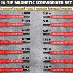 Insulated Electrician Screwdriver Set with 14 Tips