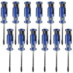 12 Mini Pocket-Clip Phillips Screwdrivers, Magnetized Tip