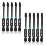 10-Piece Magnetic Screwdriver Bit Set for Impact Wrenches