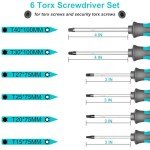 6-Piece Magnetic Torx Screwdriver Set with Grip
