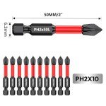 Saipor 10-Piece PH2 Anti-Slip Screwdriver Bit Set