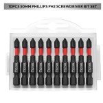 Saipor 10-Piece PH2 Anti-Slip Screwdriver Bit Set