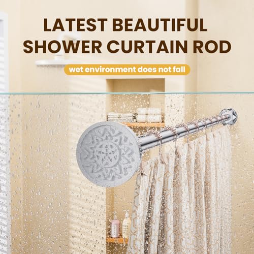 TITGIPE Shower Curtain Rod 27-80 Inches, No Drill Shower Rod Tension, Never Rust Anti-Slip Shower Curtain Rod for Bathroom Window, Adjustable Tension Shower Curtain Rod Silver