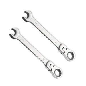 Leliafleury 2pc 12mm Flex-Head Ratchet Wrench Set