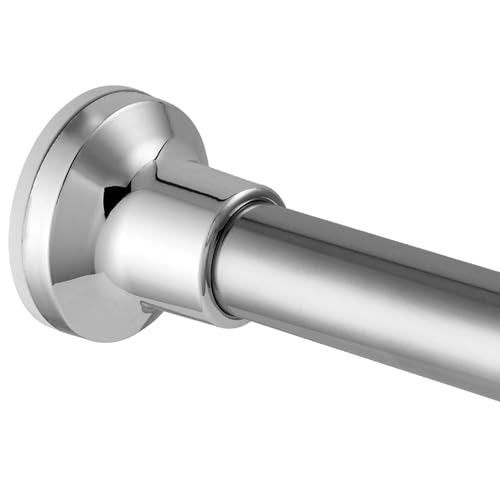 Shower Curtain Rod, Adjustable 31-88 Inch Silver Shower Rod 1 Inch Diameter Spring Tension Curtain Rod Stainless Steel Telescoping Rod No Drill, Easy Install, No Rust, for Closet Bathroom Windows