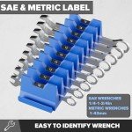 40PCS Magnetic Wrench Organizer for Easy Storage