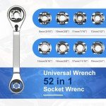 52-in-1 Universal Adjustable Ratchet Wrench Tool