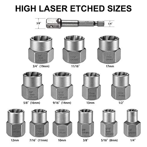 THINKWORK Bolt Extractor Set - 13+1 Pieces