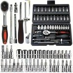 46-Piece Socket Wrench and Ratchet Tool Set