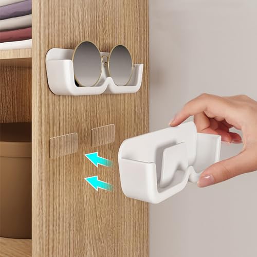 LCHJDJX 3pcs Sunglasses Holder Wall Mounted, Sunglasses Organizer Wall, Eyeglasses Glasses Display Stand for Wall，Drill-free Glasses Display Stand, Glasses Holder for Bathroom/Bedroom/Office/Door