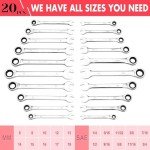 20-Piece Ratchet Wrench Set with Storage Bag