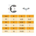 100Pcs M4 Stainless Steel E Clips for Fastening