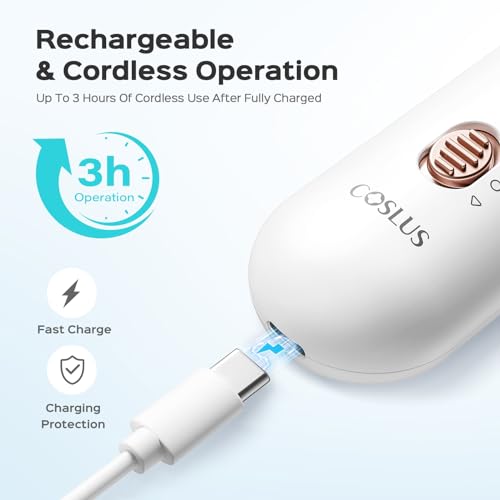 Professional Manicure Pedicure Kit Cordless: 8 in 1 Electric Nail File Set, 5 Speed Nail Drill for Thick Nail Toenail Cuticle, LED Hand Foot Care Trimmer Buffer for Women Men Baby Pets