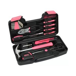 39-Piece Basic Pink Tool Kit for Home Use