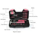 39-Piece Basic Pink Tool Kit for Home Use