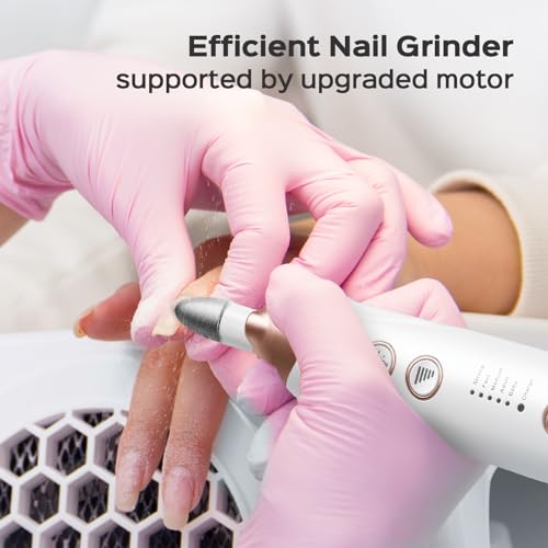 Professional Manicure Pedicure Kit Cordless: 8 in 1 Electric Nail File Set, 5 Speed Nail Drill for Thick Nail Toenail Cuticle, LED Hand Foot Care Trimmer Buffer for Women Men Baby Pets