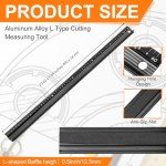 Aluminum L-Type Safety Ruler with Finger Guard