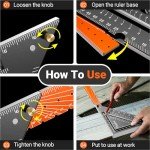 Preciva 12" Foldable Carpenter Square Ruler Tool