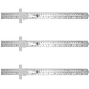 3-Pack 6 Inch Pocket Rulers with Clips
