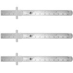Set of 3 Pocket Rulers - 6 Inch Stainless Steel
