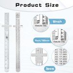 Set of 3 Pocket Rulers - 6 Inch Stainless Steel