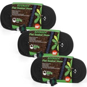 HZGREEN 50FT Soaker Hose 3-Pack for Gardens