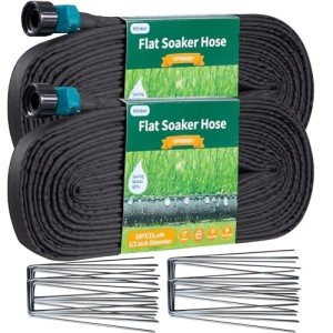 Hlinker 100 ft Flat Soaker Hose for Garden