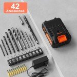 20V Cordless Drill Set with 42 Bits