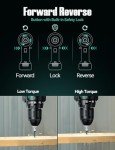 KIMO 20V Cordless Drill Set with Accessories