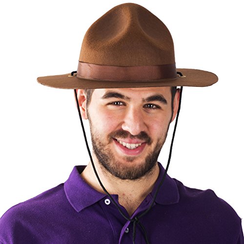 Funny Party Hats Ranger hat - Brown Drill Sergeant Military Campaign Hat