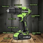 21V Cordless Power Drill Set with 28 Bits