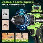 21V Cordless Power Drill Set with 28 Bits