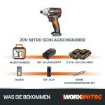 WORX WX261 20V Brushless Impact Driver with 2 Batteries