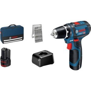 HONGYONG 12V System Akkuschrauber GSR 12V-15 (inkl. 2x 2.0Ah Akku, Ladegerät GAL 12V-20, 25-tlg.-Bit-Set, in Tasche)