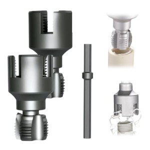 Pipe Thread Cutting Tool, 2025 New Electric Drill Compatible Pipe Threader Kit, Upgrade Integrated Internal External Pipe Threading Tool 1/2" 3/4" (1/2"+3/4") (1/2"+3/4")