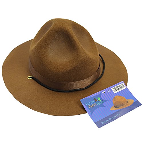 Funny Party Hats Ranger hat - Brown Drill Sergeant Military Campaign Hat