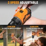 Cordless Drill (Tool Only) for Dewalt 20V Max Battery, Up to 620 In-lbs Brushless 3/8" Power Drill, 2-Speed Lightweight, with Tool Bag, LED Light