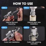 Pipe Thread Cutting Tool, 2025 New Electric Drill Compatible Pipe Threader Kit, Upgrade Integrated Internal External Pipe Threading Tool 1/2" 3/4" (1/2"+3/4") (1/2"+3/4")