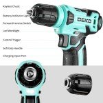 DEKOPRO Drill Set: Tool Set with 8V Cordless Drill, Home Tool Kit with Drill, Hand Tool Kits for Women 126 Piece, Turquoise