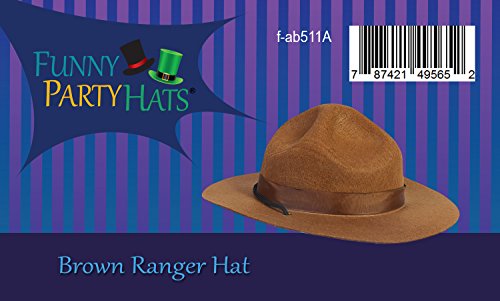 Funny Party Hats Ranger hat - Brown Drill Sergeant Military Campaign Hat