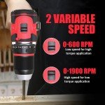 INSPIRITECH 20V Cordless Drill, Brushless Power Drill Set with 2 Batteries and Charger,1/2-Inch Electric Driver,22 Torque Setting, Bits and Tool Bag Included
