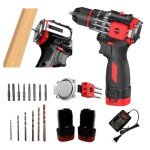 Thor's Machinery 2-in-1 Drill & Hammer, 16.8V Cordless Brushless Drill Set – 2-Speed, 3/8'' Keyless Chuck, LED, 2 Batteries, 1 Charger, 12-Piece Bit Set, 1 Hammer-Plate & 1 Bit Holder Attachment