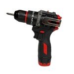 Thor's Machinery 2-in-1 Drill & Hammer, 16.8V Cordless Brushless Drill Set – 2-Speed, 3/8'' Keyless Chuck, LED, 2 Batteries, 1 Charger, 12-Piece Bit Set, 1 Hammer-Plate & 1 Bit Holder Attachment