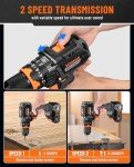DOVAMAN Cordless Drill Driver, 20V Brushless Hammer Drill 575 in-lbs, 2-Speed, 1/2’’ Metal Chuck, 18+1+1 Clutch, Battery & Charger, Drill Driver Kit for Wood, Steel, Light Concrete (TITANCE X6)