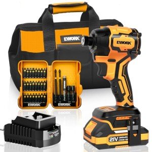 21V 1/4" Cordless Impact Driver Kit, Max Torque 2300 In-lbs, Compact & Brushless Power Impact Drivers 4-Speed Mode with 2.0Ah Battery and Fast Charger for Professional User or DIY