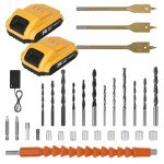JENABOM Cordless Drill Set 21V, Electric Screwdriver with 2 Batteries 2000mAh, 25+3 Torque Cordless Hammer Drill, 2-Speed, 42N.m Max, LED Work Light for Home and Garden DIY Project