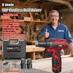 12V Cordless Power Drill Drivers Kit with 2 Lithium Batteries & LED Light - Dual-Speed(0-1450 RPM),3/8 Inch Keyless Chuck (Included Chuck),Fasten Function for Home Renovation